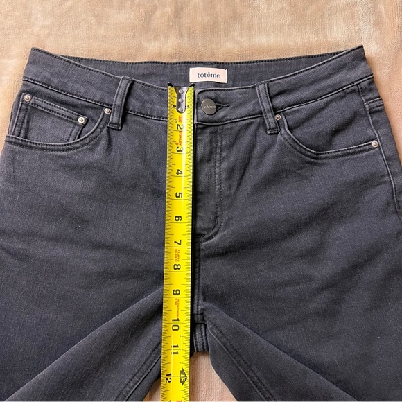 TOTEME Faded Black High-Rise Classic Straight Leg Slim Fit Jeans - Size 30 - Picture 11 of 13
